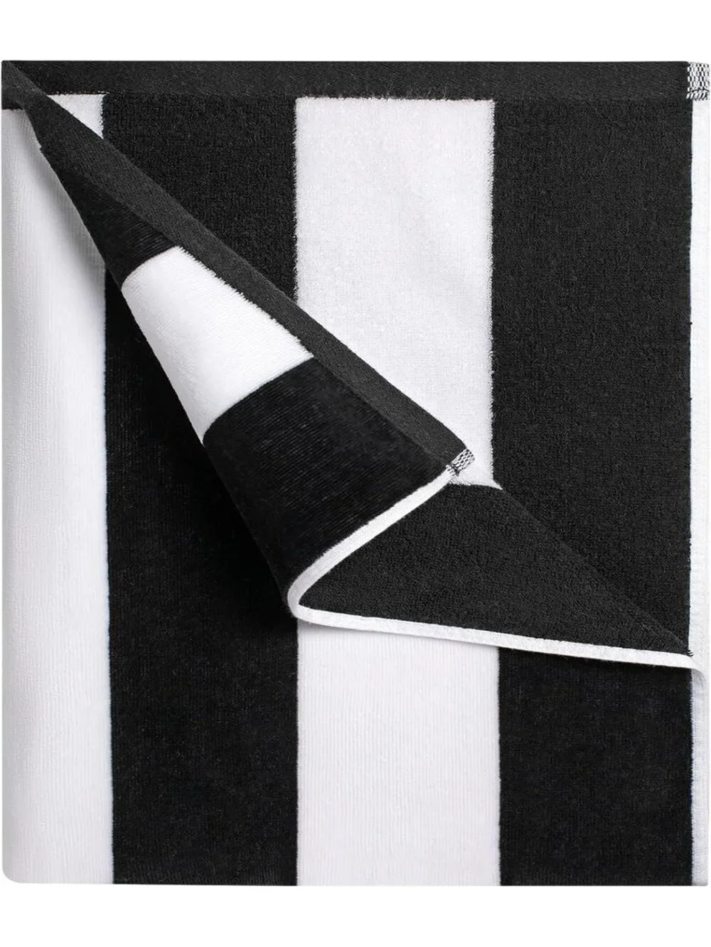 Oversized Black Striped Beach Towel - 35x70
